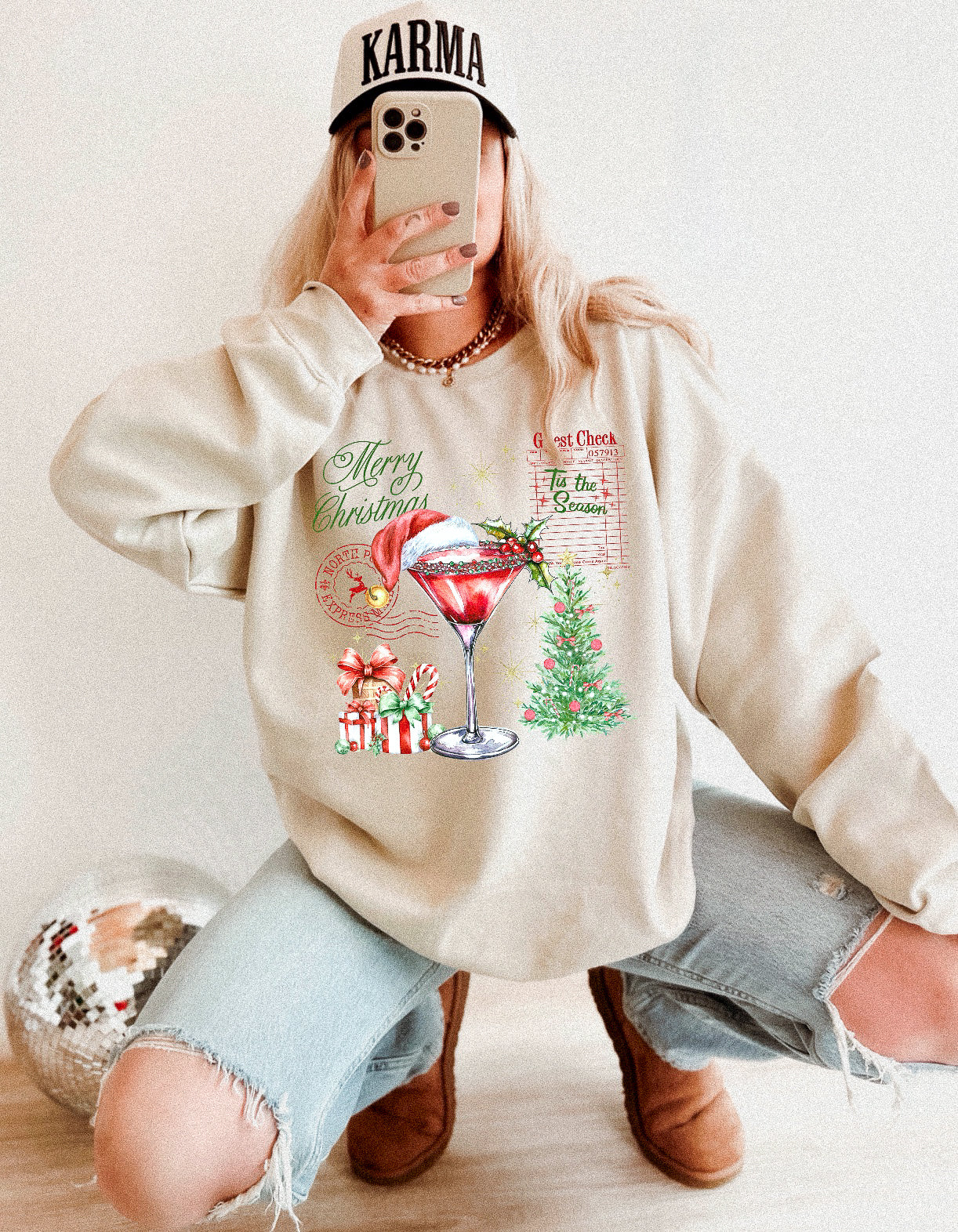MERRY CHRISTMAS GUEST CHECK SWEATSHIRT