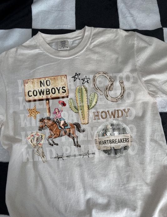 NO COWBOYS WESTERN COLLAGE TEE