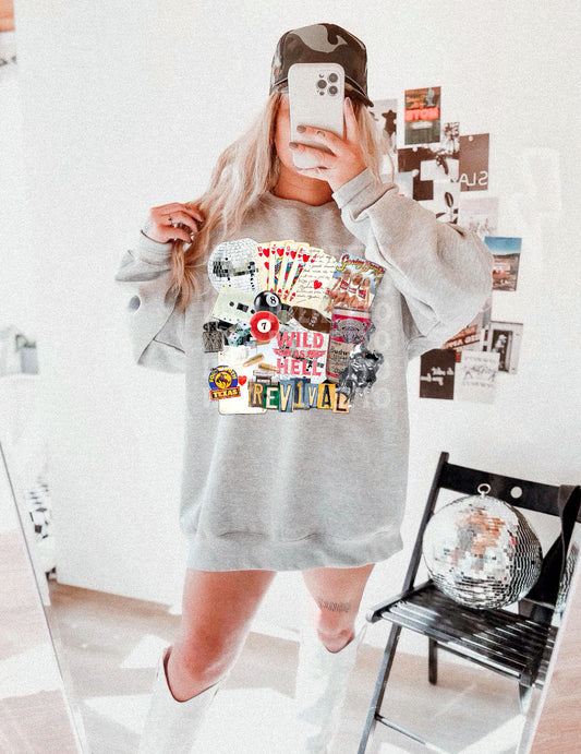 WILD AS HELL COLLAGE SWEATSHIRT