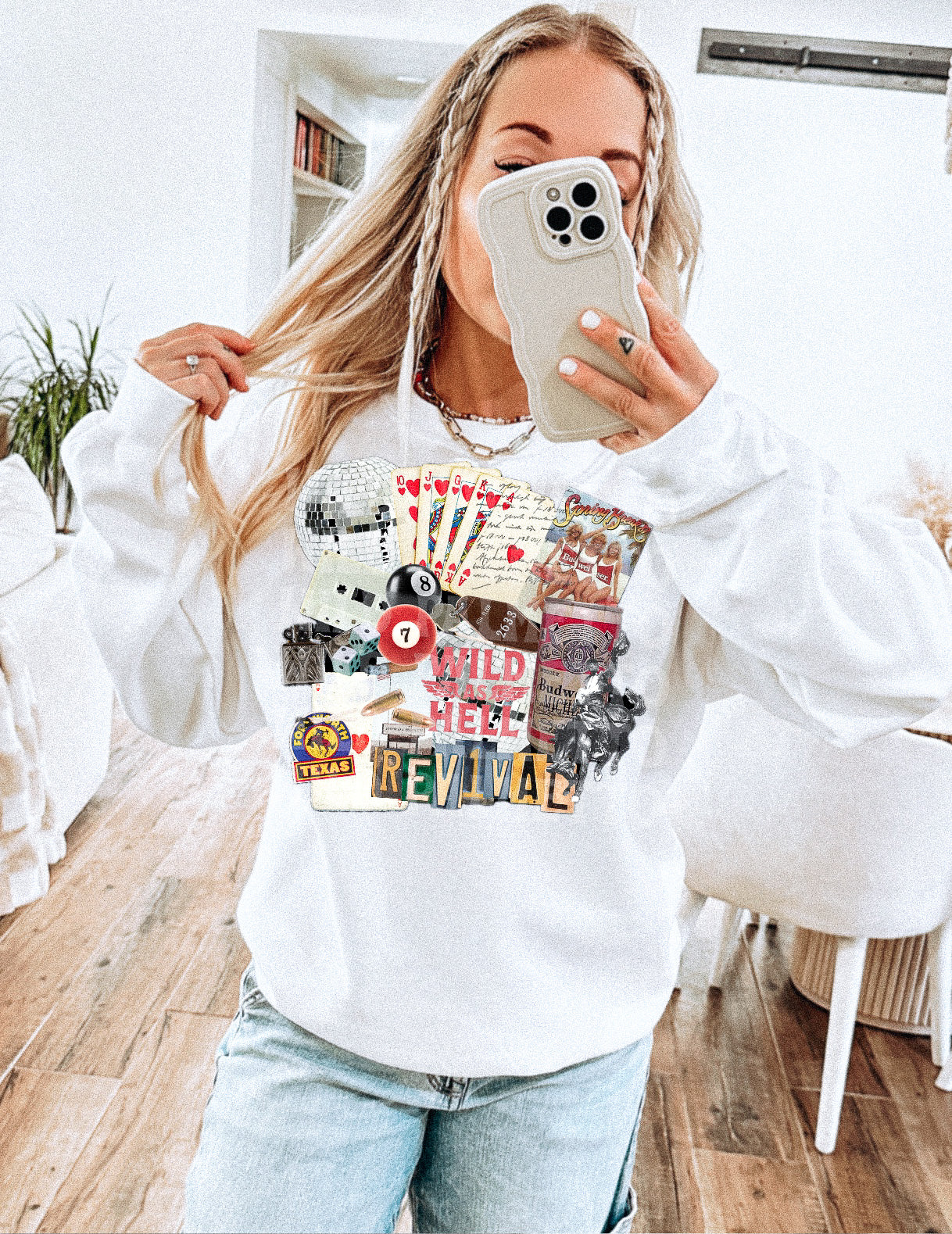 WILD AS HELL COLLAGE SWEATSHIRT