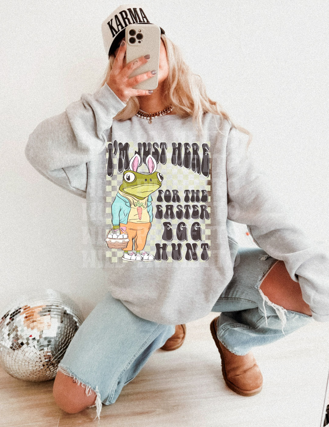 HERE FOR THE EASTER EGG HUNT SWEATSHIRT