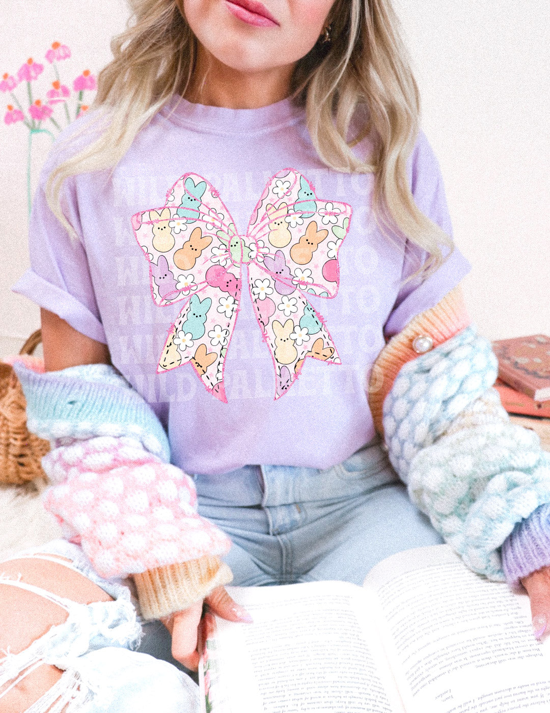 PINK EASTER BOW TEE