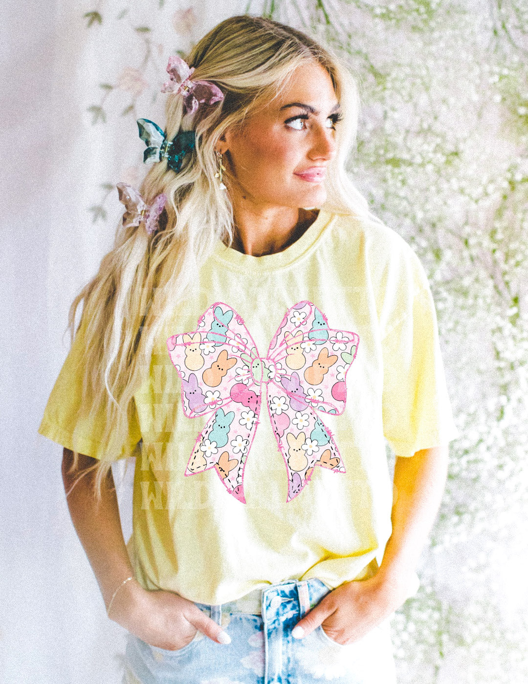 PINK EASTER BOW TEE