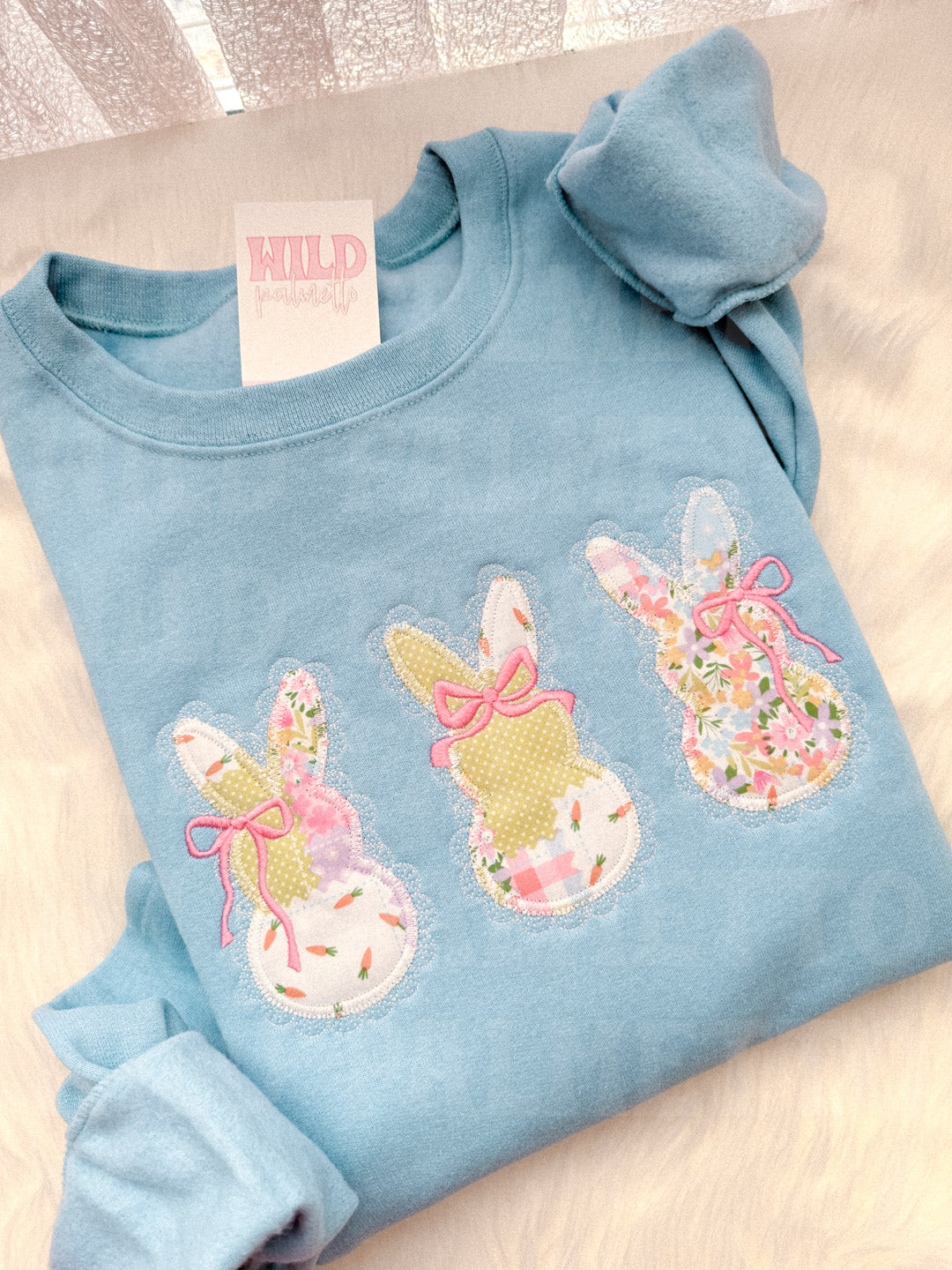 EASTER BUNNY TRIO EMBROIDERED SWEATSHIRT *CUSTOMIZABLE*