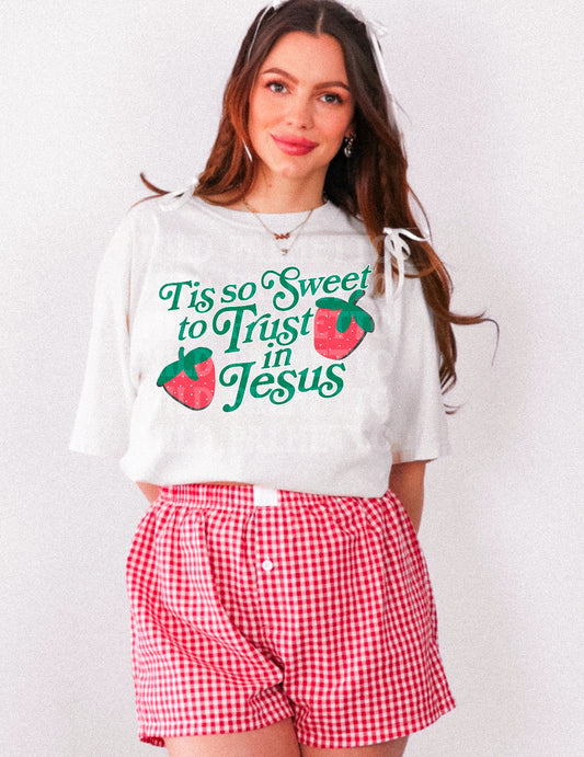 TIS SO SWEET TO TRUST IN JESUS TEE