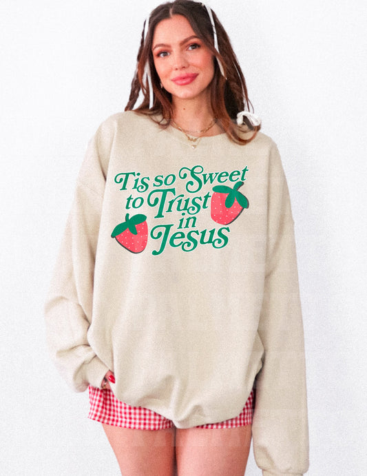 TIS SO SWEET TO TRUST IN JESUS SWEATSHIRT