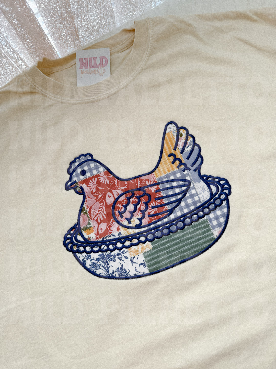 HEN ON NEST EMBROIDERED TEE *CUSTOMIZABLE*