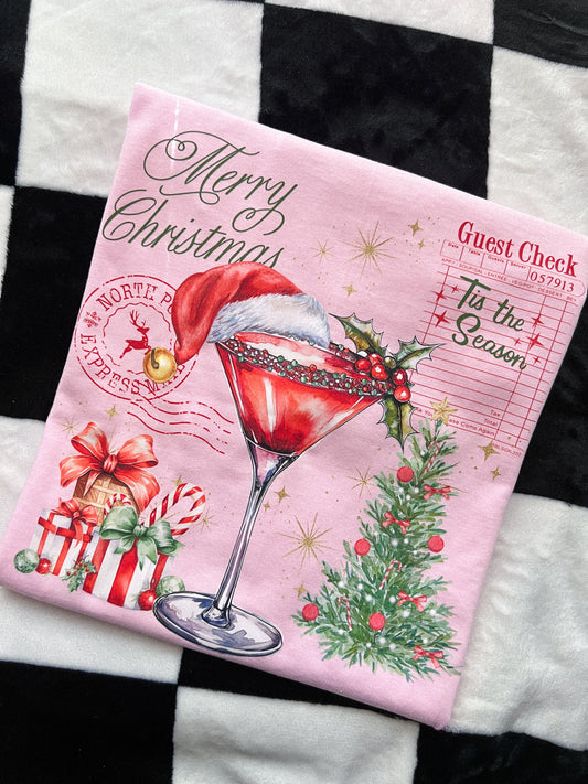 MERRY CHRISTMAS GUEST CHECK TEE