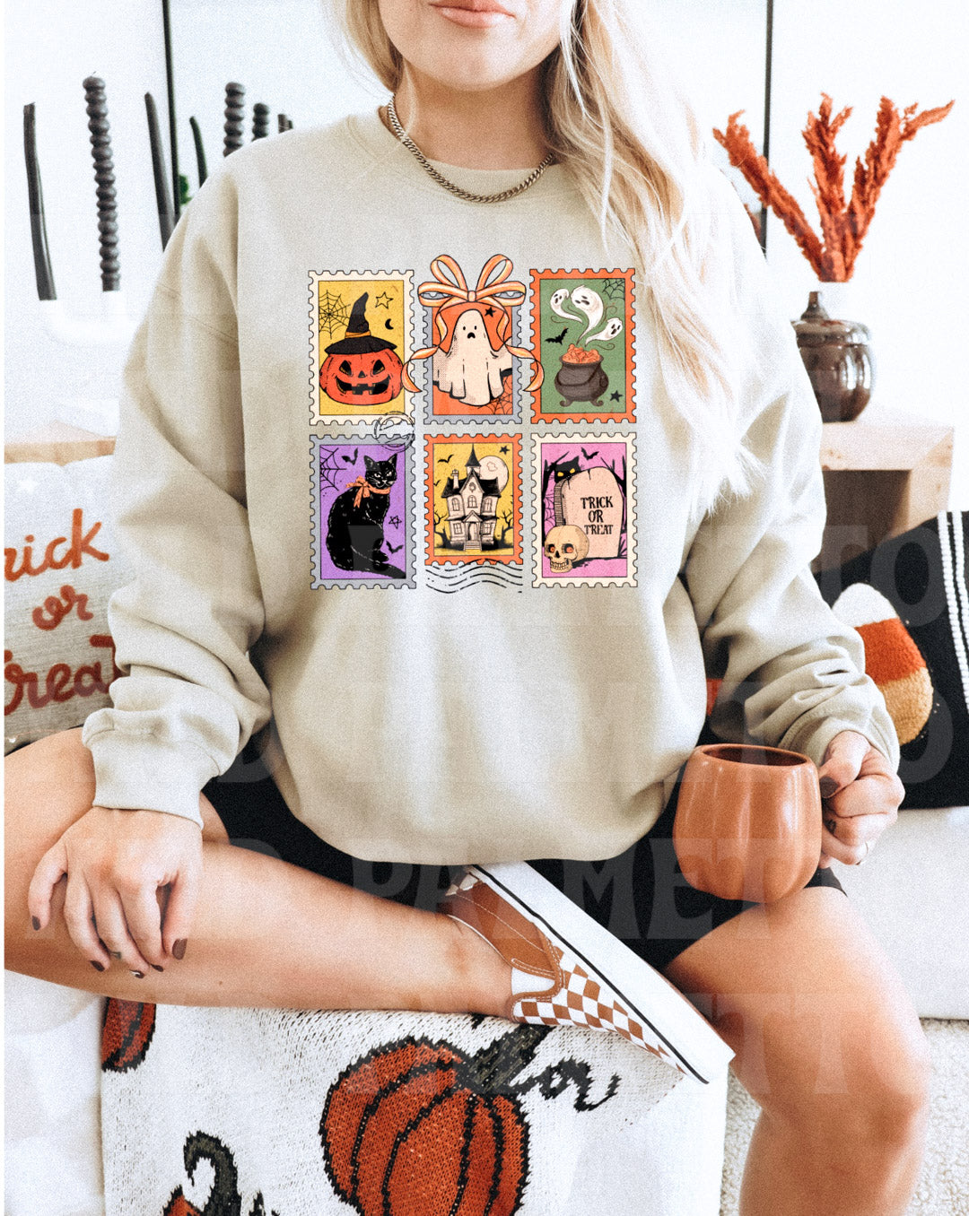 HALLOWEEN STAMPS SWEATSHIRT