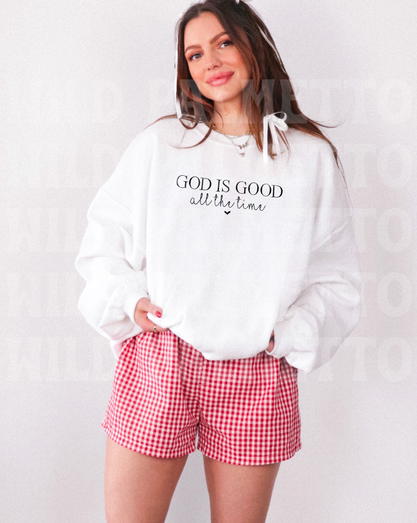 GOD IS GOOD EMBROIDERED SWEATSHIRT