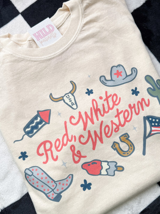 RED, WHITE & WESTERN TEE L | READY TO SHIP