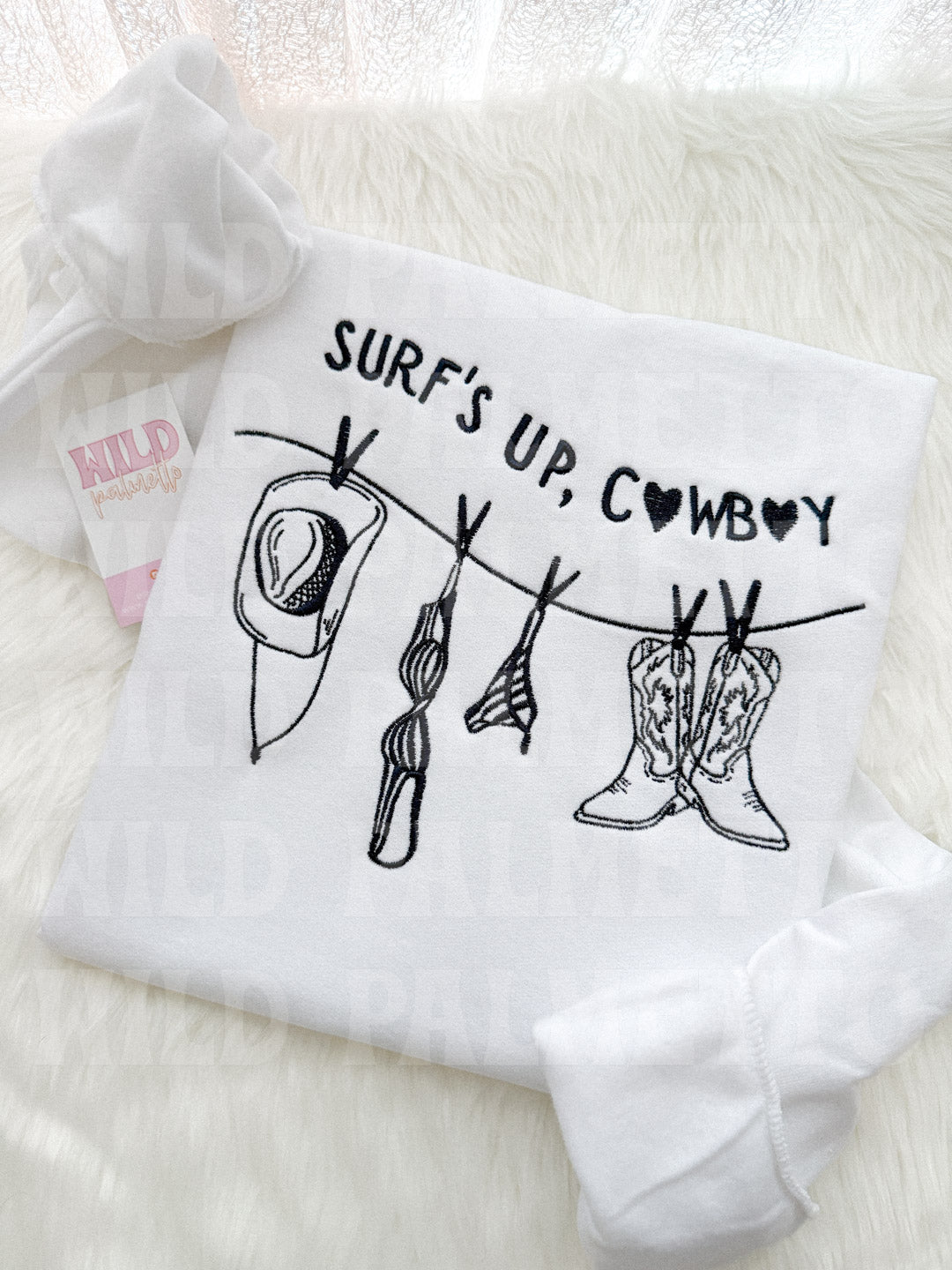 SURF'S UP COWBOY EMBROIDERED SWEATSHIRT *CUSTOMIZABLE*