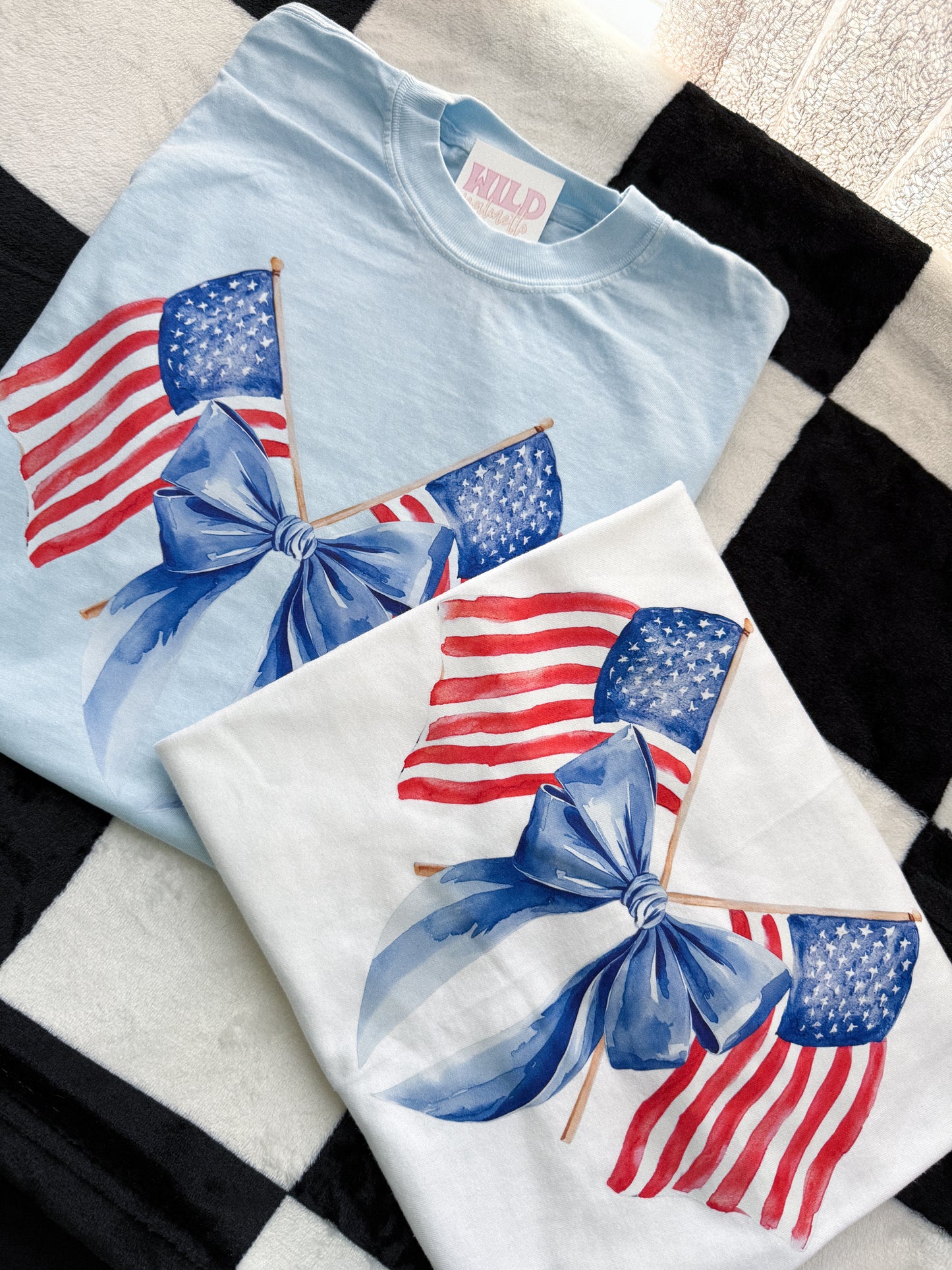 AMERICAN FLAG BOW TEE