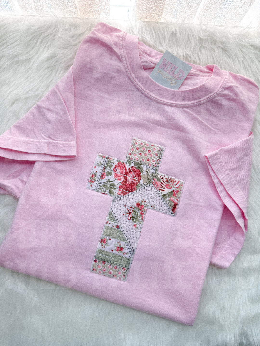 EMBROIDERED CROSS TEE *CUSTOMIZABLE*