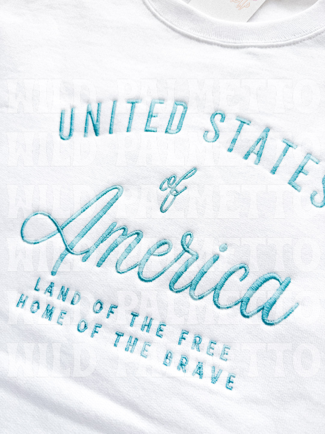 USA LAND OF THE FREE EMBROIDERED SWEATSHIRT *CUSTOMIZABLE*
