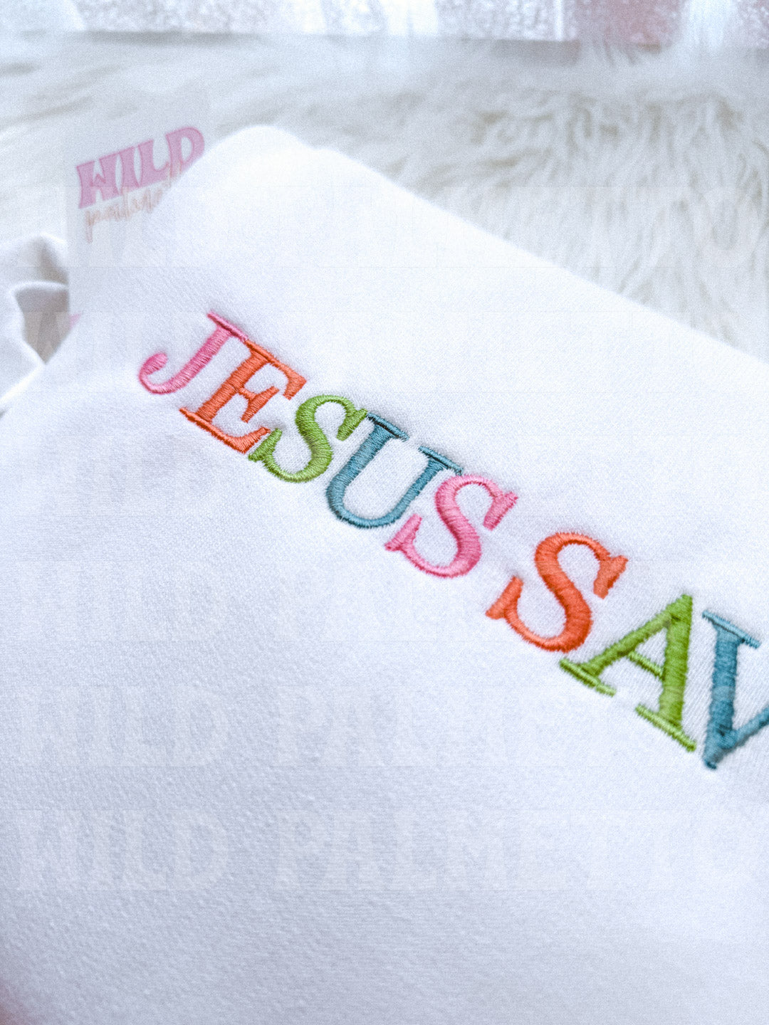 JESUS SAVES EMBROIDERED SWEATSHIRT