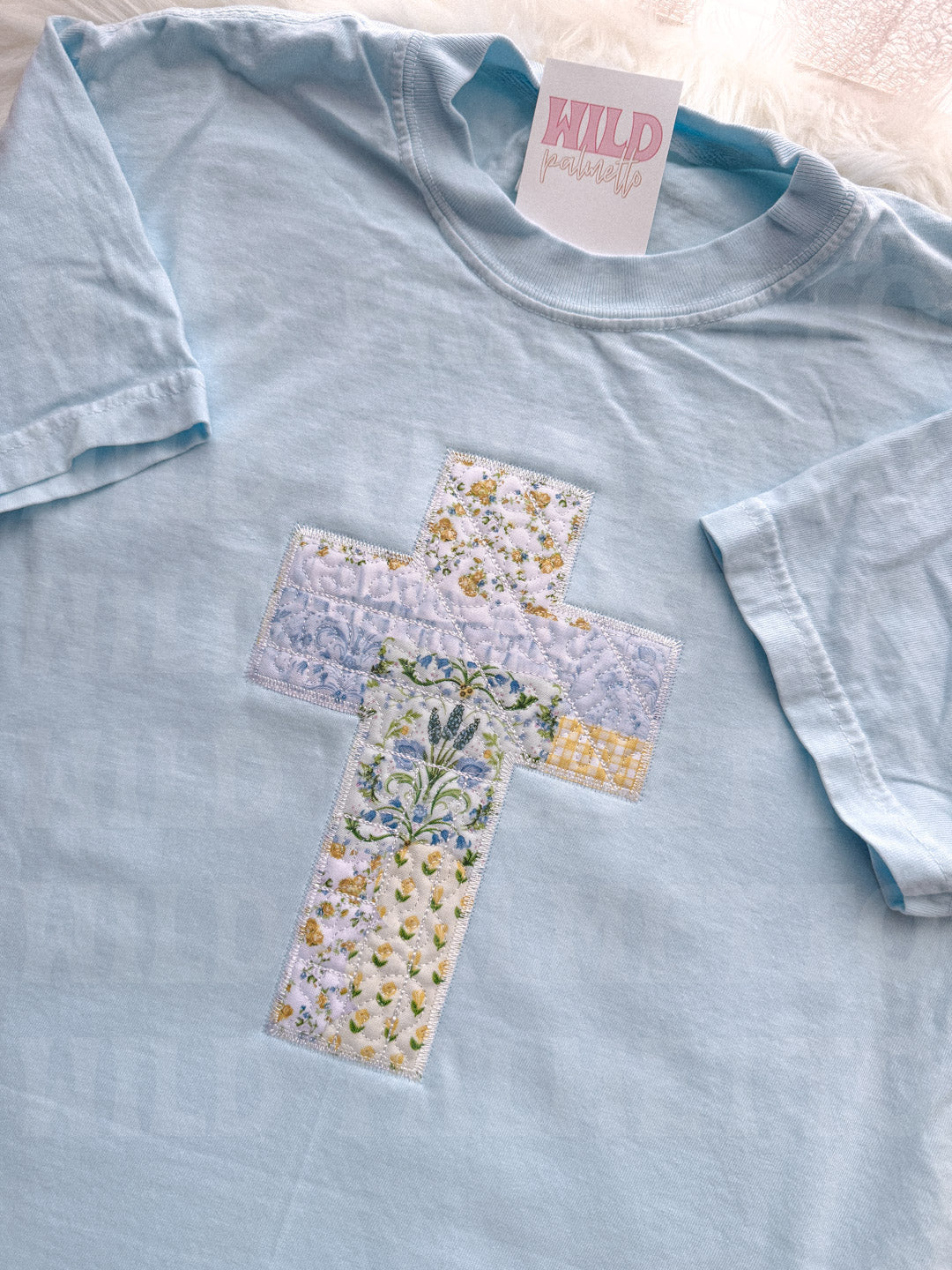 EMBROIDERED CROSS TEE *CUSTOMIZABLE*
