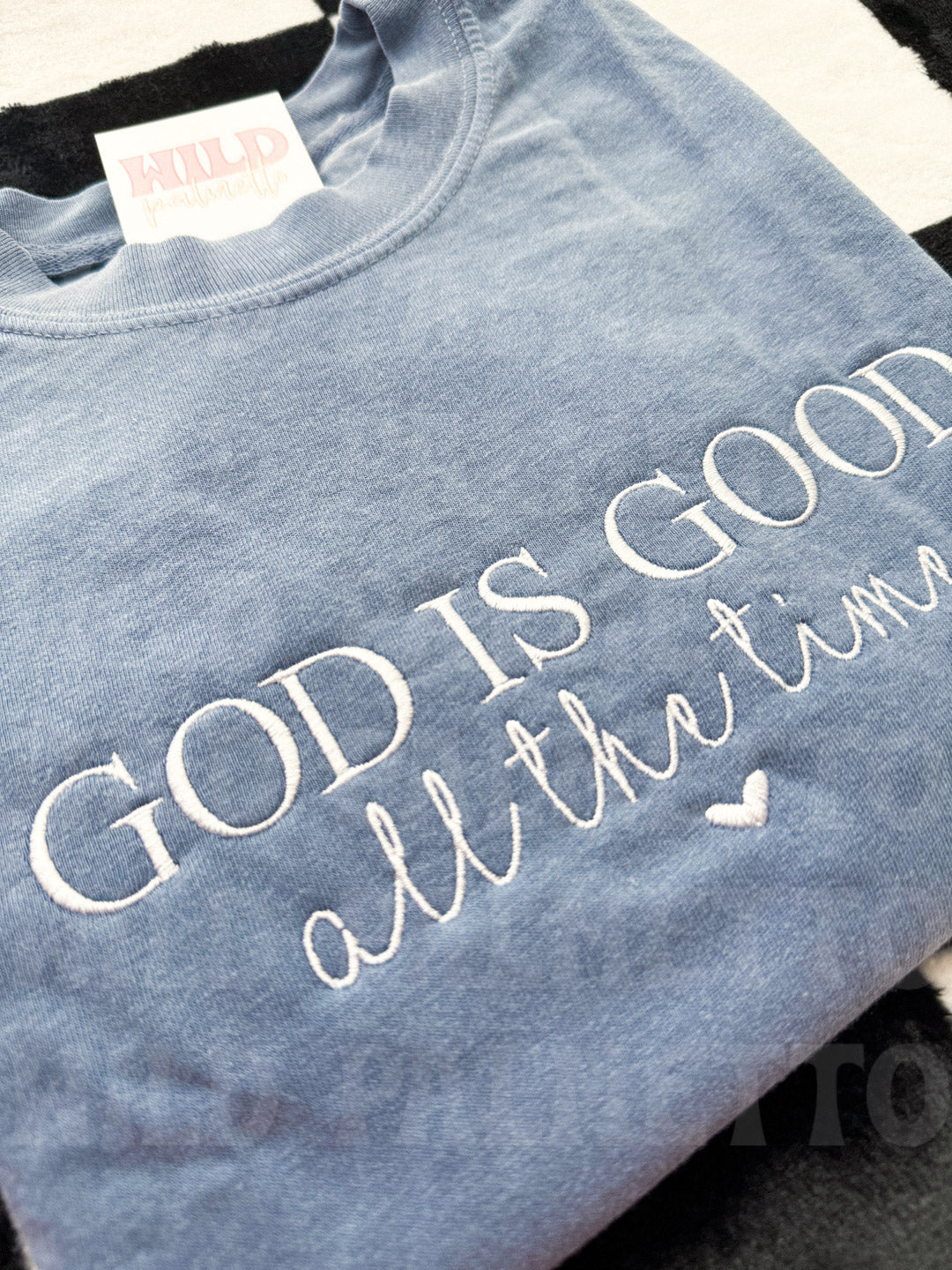 GOD IS GOOD EMBROIDERED TEE