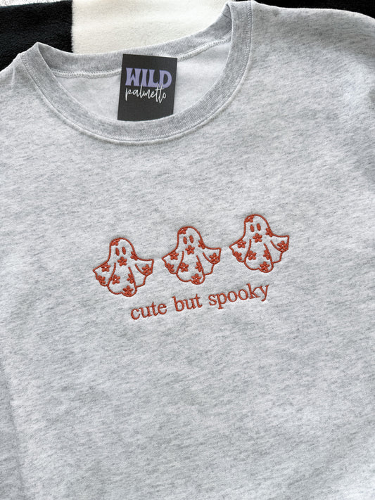 *SAMPLE SALE* CUTE BUT SPOOKY EMBROIDERED SWEATSHIRT L | READY TO SHIP
