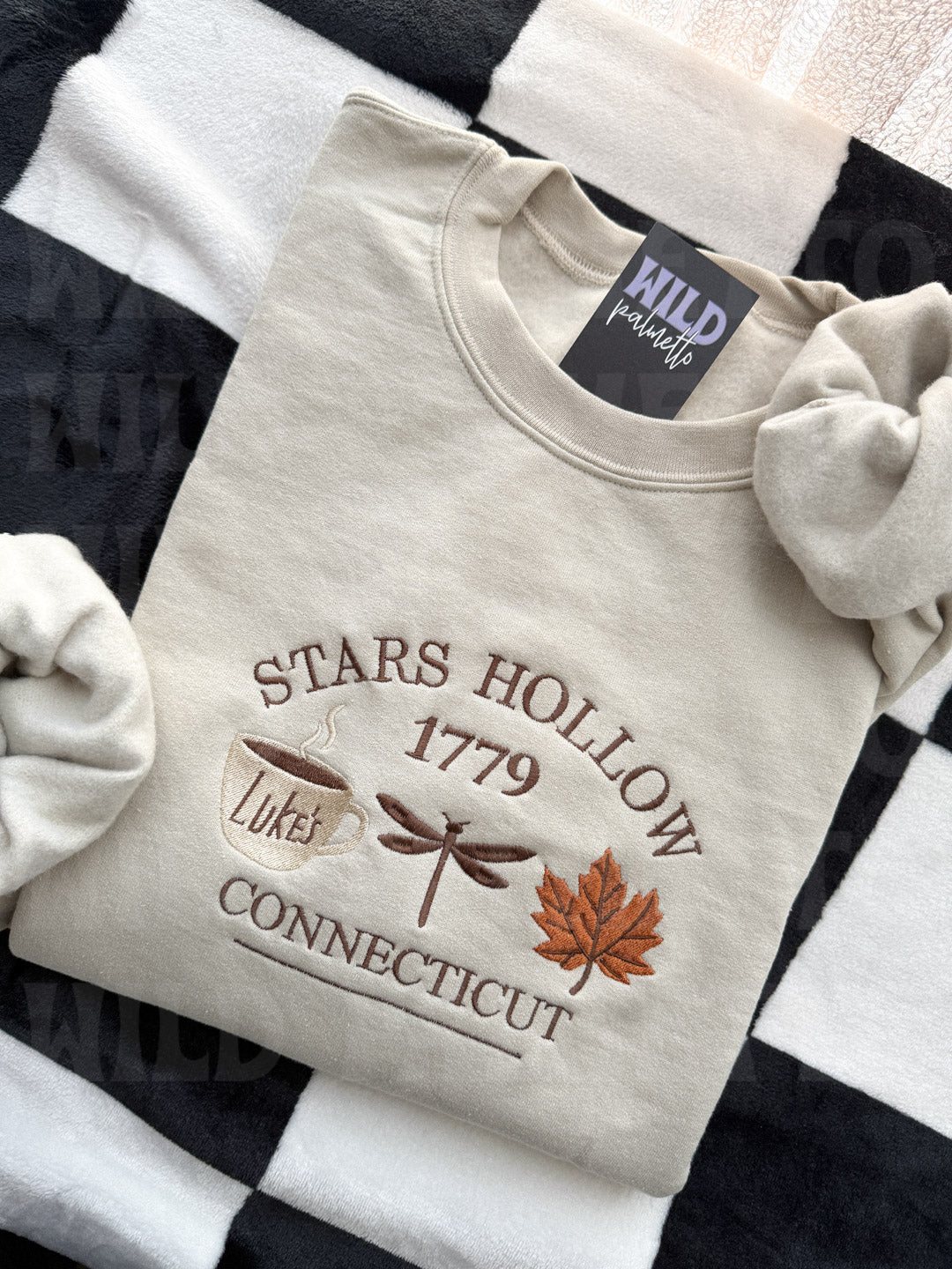 *SAMPLE SALE* STARS HOLLOW FALL EMBROIDERED SWEATSHIRT 2XL & 3XL | READY TO SHIP