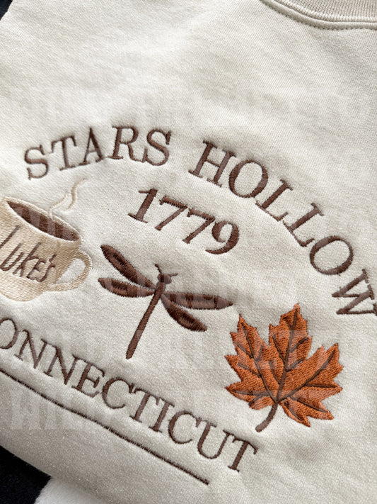 *SAMPLE SALE* STARS HOLLOW FALL EMBROIDERED SWEATSHIRT 2XL & 3XL | READY TO SHIP