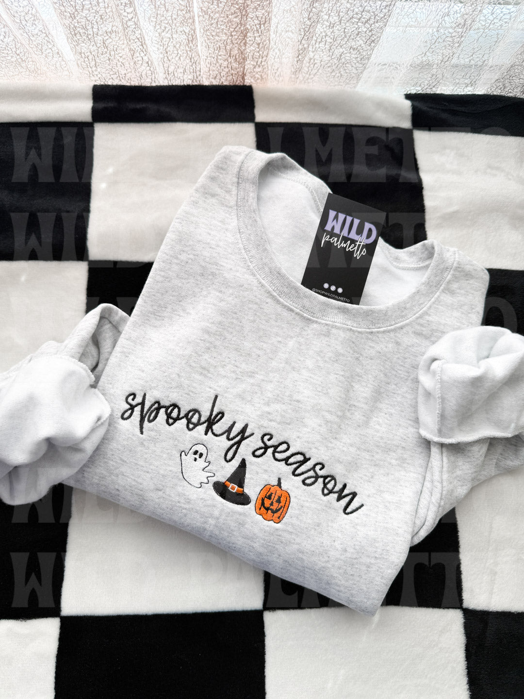 SPOOKY SEASON EMBROIDERED SWEATSHIRT