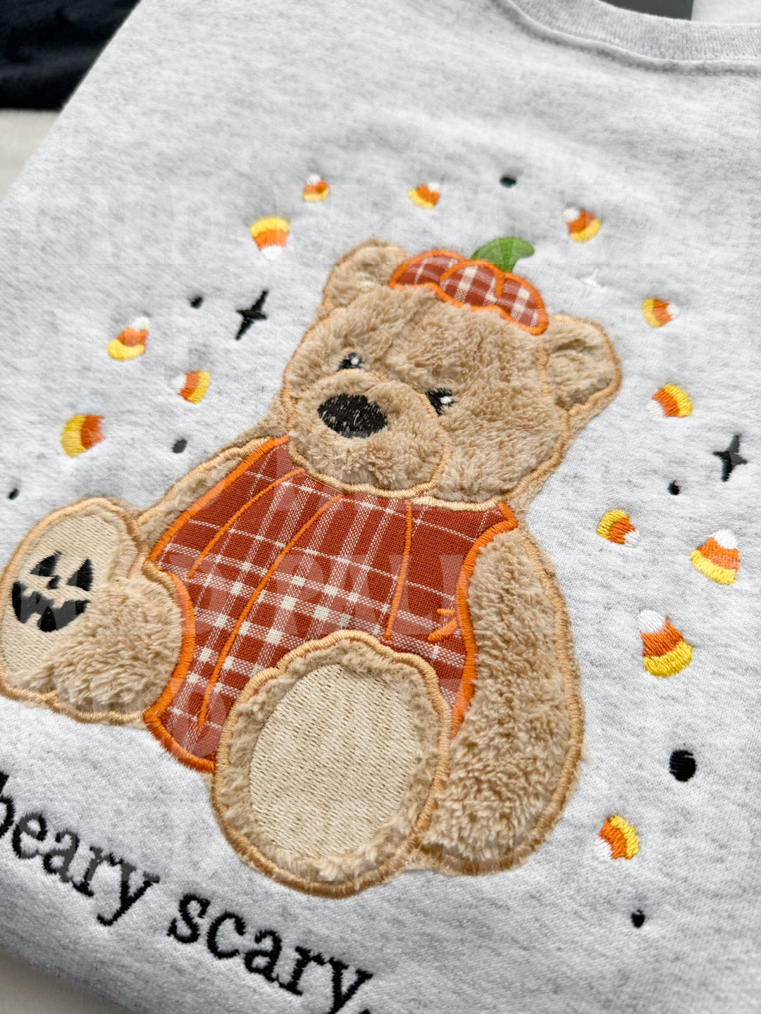 BEARY SCARY EMBROIDERED SWEATSHIRT
