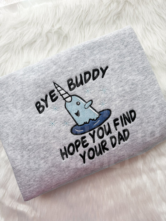 BYE BUDDY EMBROIDERED SWEATSHIRT