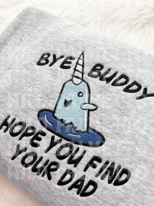 BYE BUDDY EMBROIDERED SWEATSHIRT