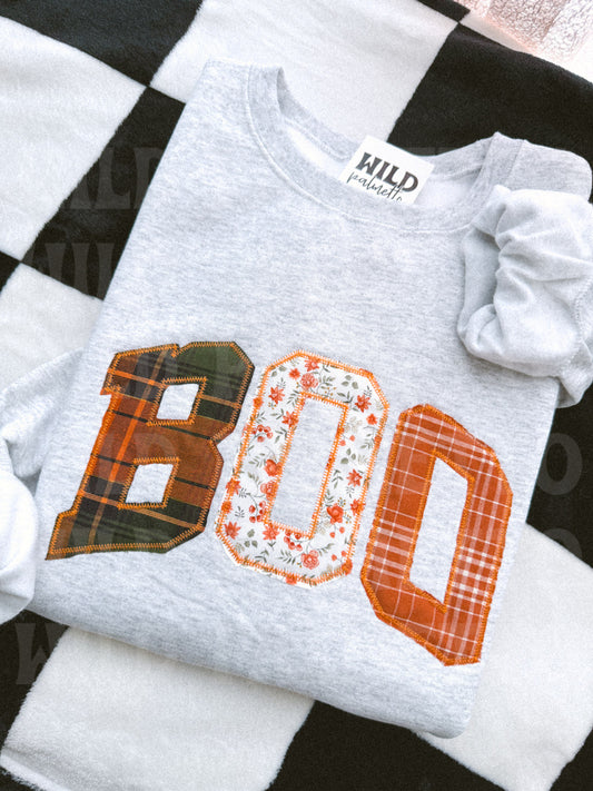 BOO EMBROIDERED SWEATSHIRT