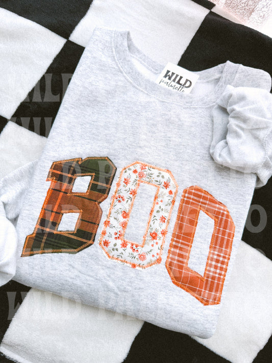 *SAMPLE SALE* BOO EMBROIDERED SWEATSHIRT L | READY TO SHIP
