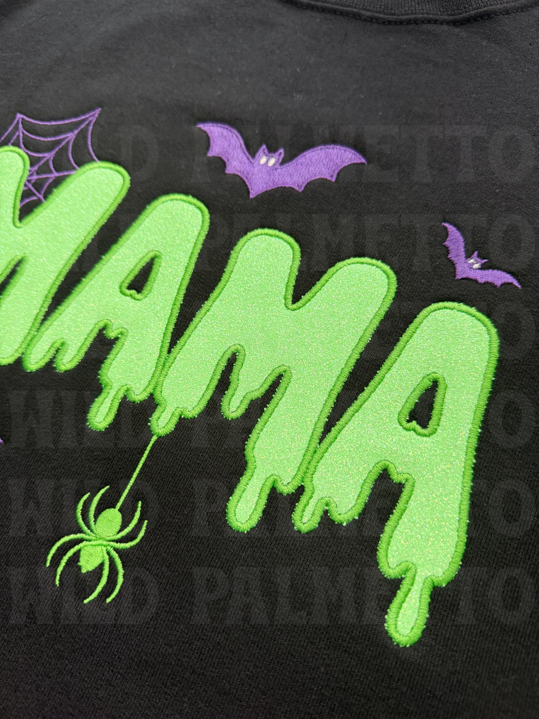 HALLOWEEN MAMA GLITTER EMBROIDERED SWEATSHIRT