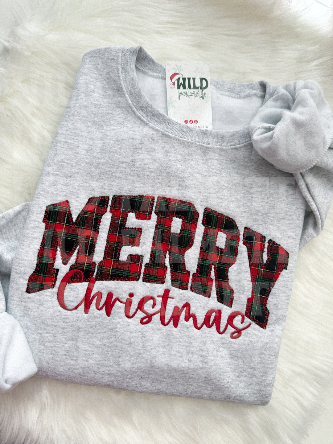 MERRY CHRISTMAS EMBROIDERED SWEATSHIRT