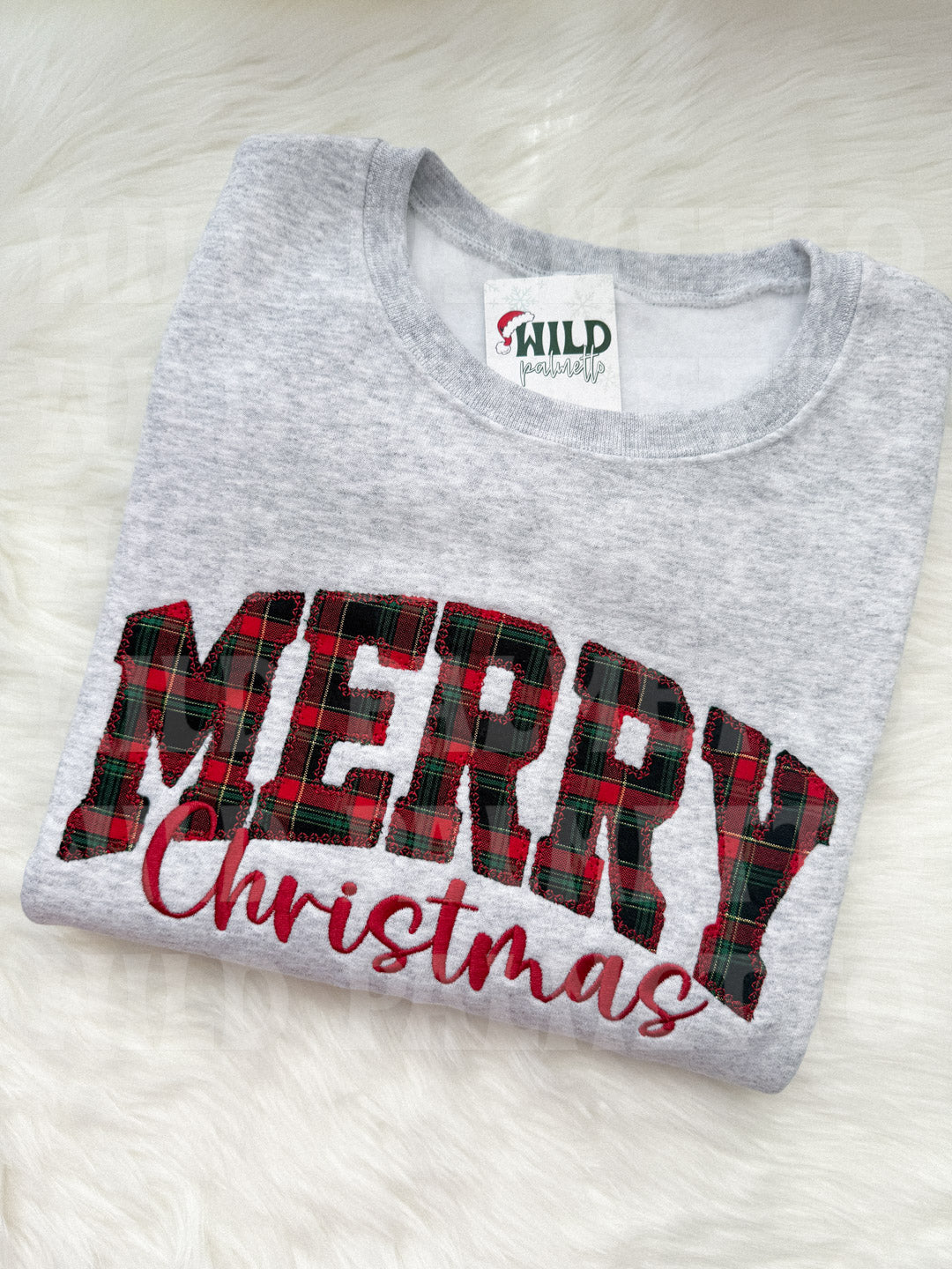 MERRY CHRISTMAS EMBROIDERED SWEATSHIRT