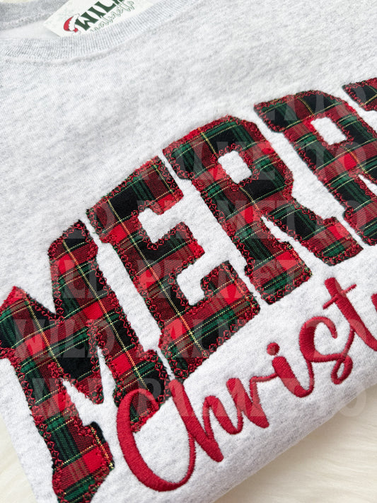 MERRY CHRISTMAS EMBROIDERED SWEATSHIRT