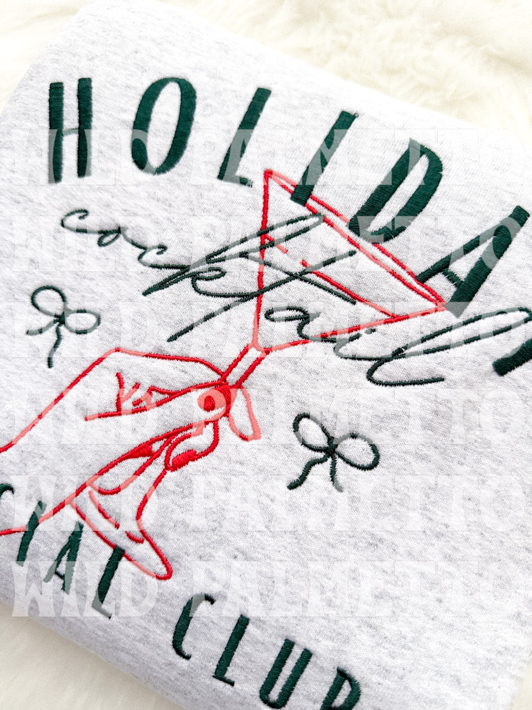HOLIDAY COCKTAIL SOCIAL CLUB EMBROIDERED SWEATSHIRT