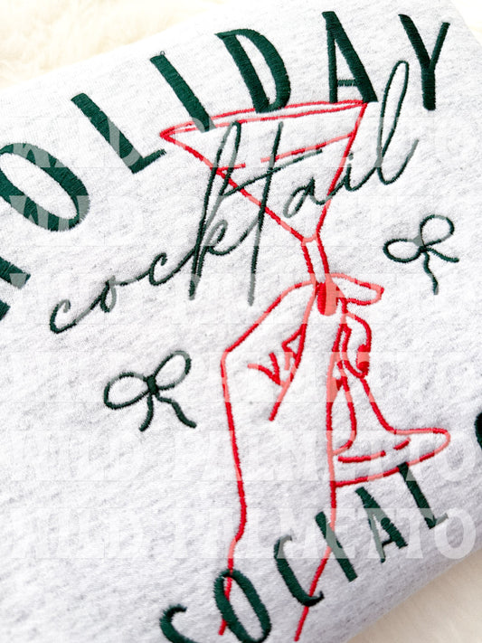HOLIDAY COCKTAIL SOCIAL CLUB EMBROIDERED SWEATSHIRT