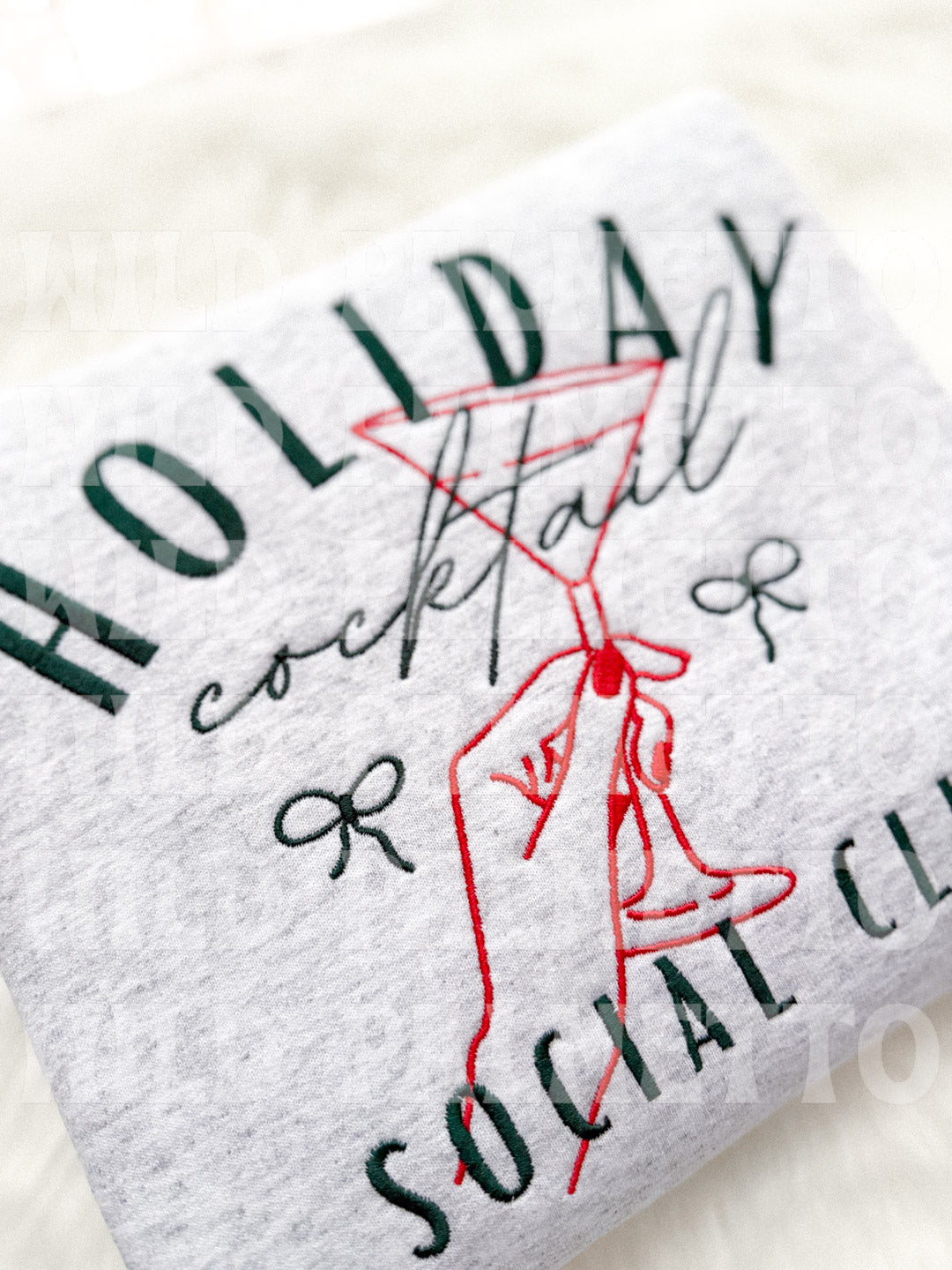 HOLIDAY COCKTAIL SOCIAL CLUB EMBROIDERED SWEATSHIRT
