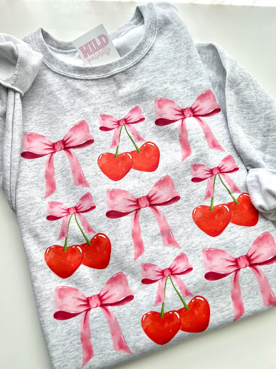 CHERRY BOWS + PINK BOWS SWEATSHIRT