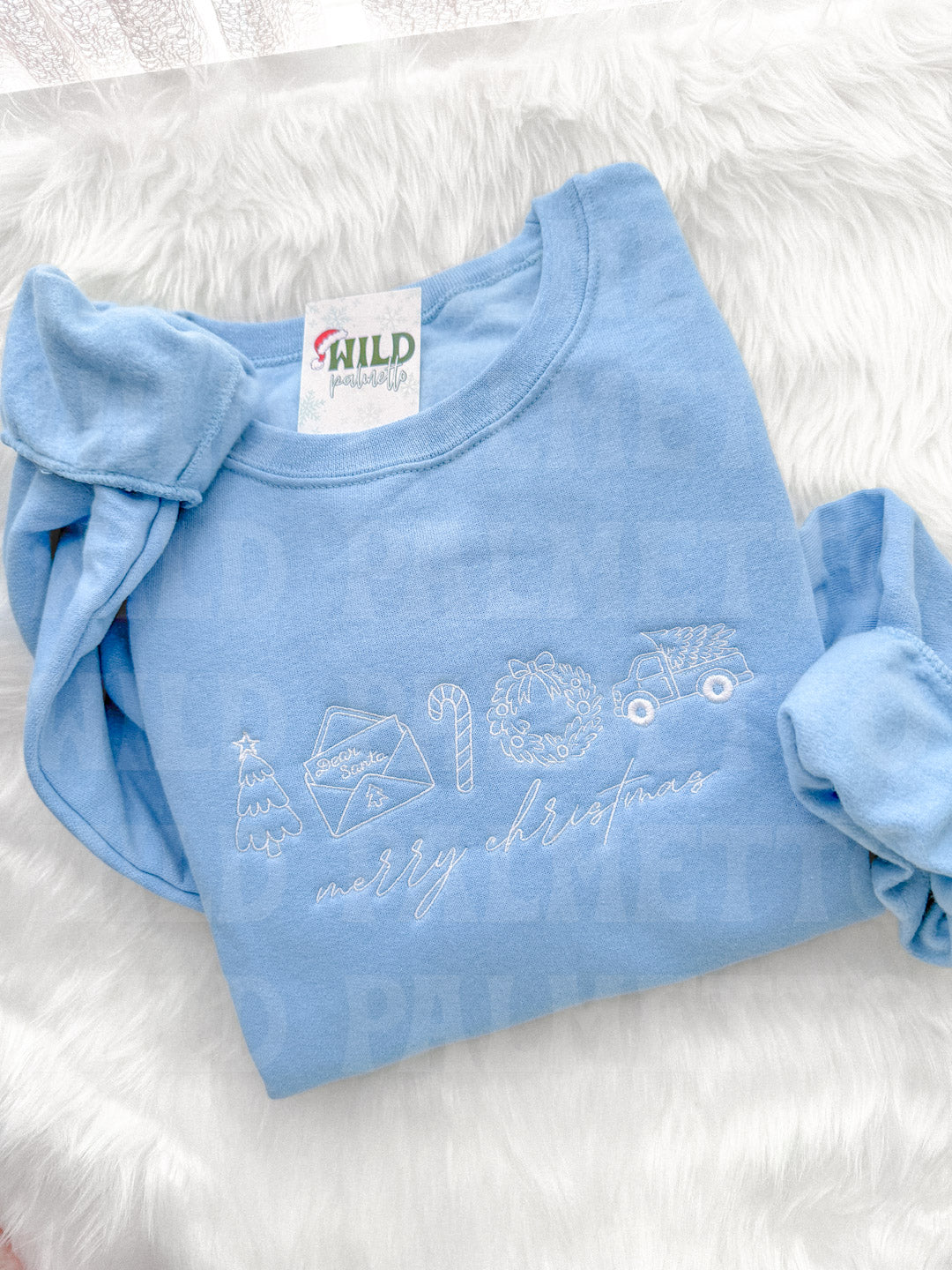 MERRY CHRISTMAS ICONS EMBROIDERED SWEATSHIRT