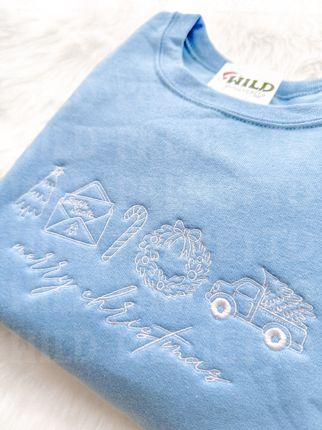 MERRY CHRISTMAS ICONS EMBROIDERED SWEATSHIRT