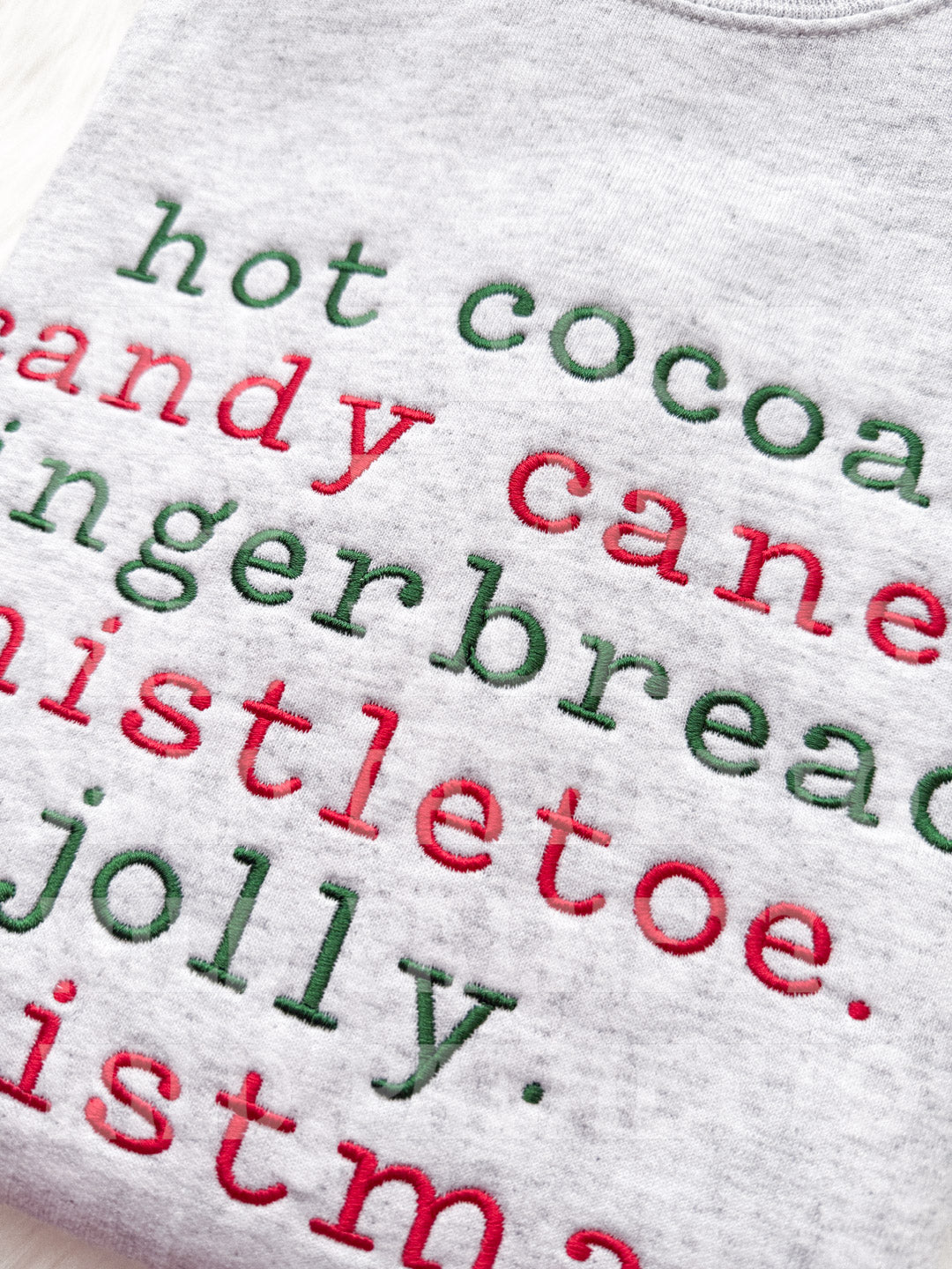 CHRISTMAS PHRASES EMBROIDERED SWEATSHIRT