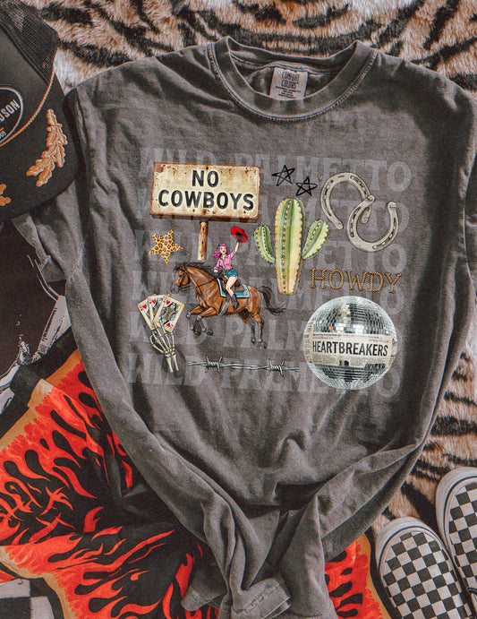 NO COWBOYS WESTERN COLLAGE TEE