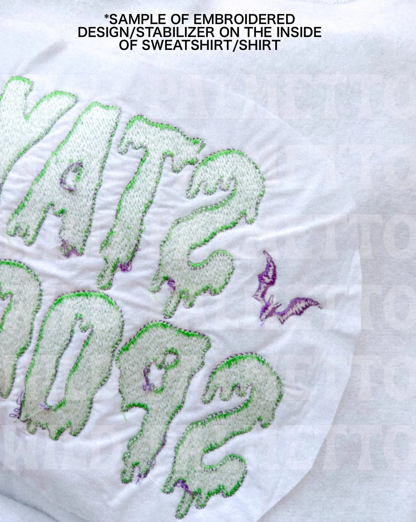 BOO GHOST + BATS EMBROIDERED POCKET TEE