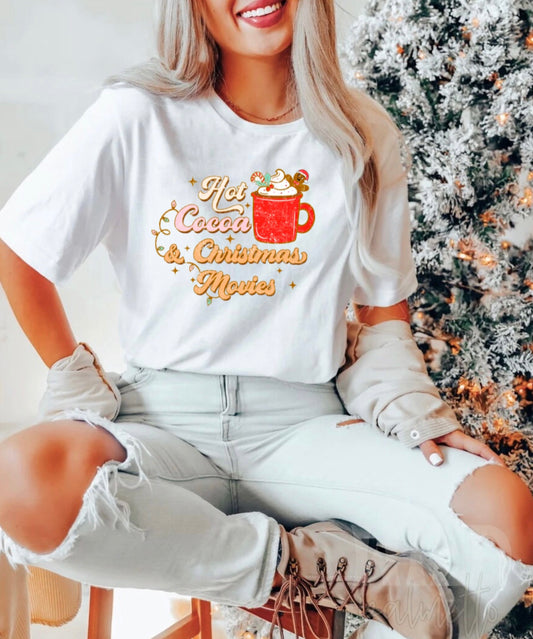 HOT COCOA + CHRISTMAS MOVIES TEE