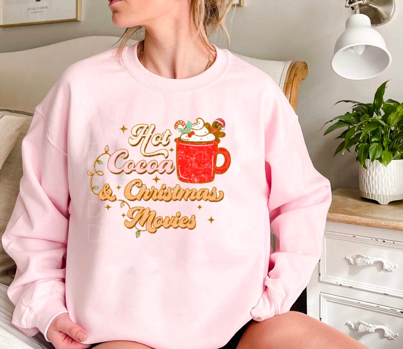 HOT COCOA + CHRISTMAS MOVIES SWEATSHIRT