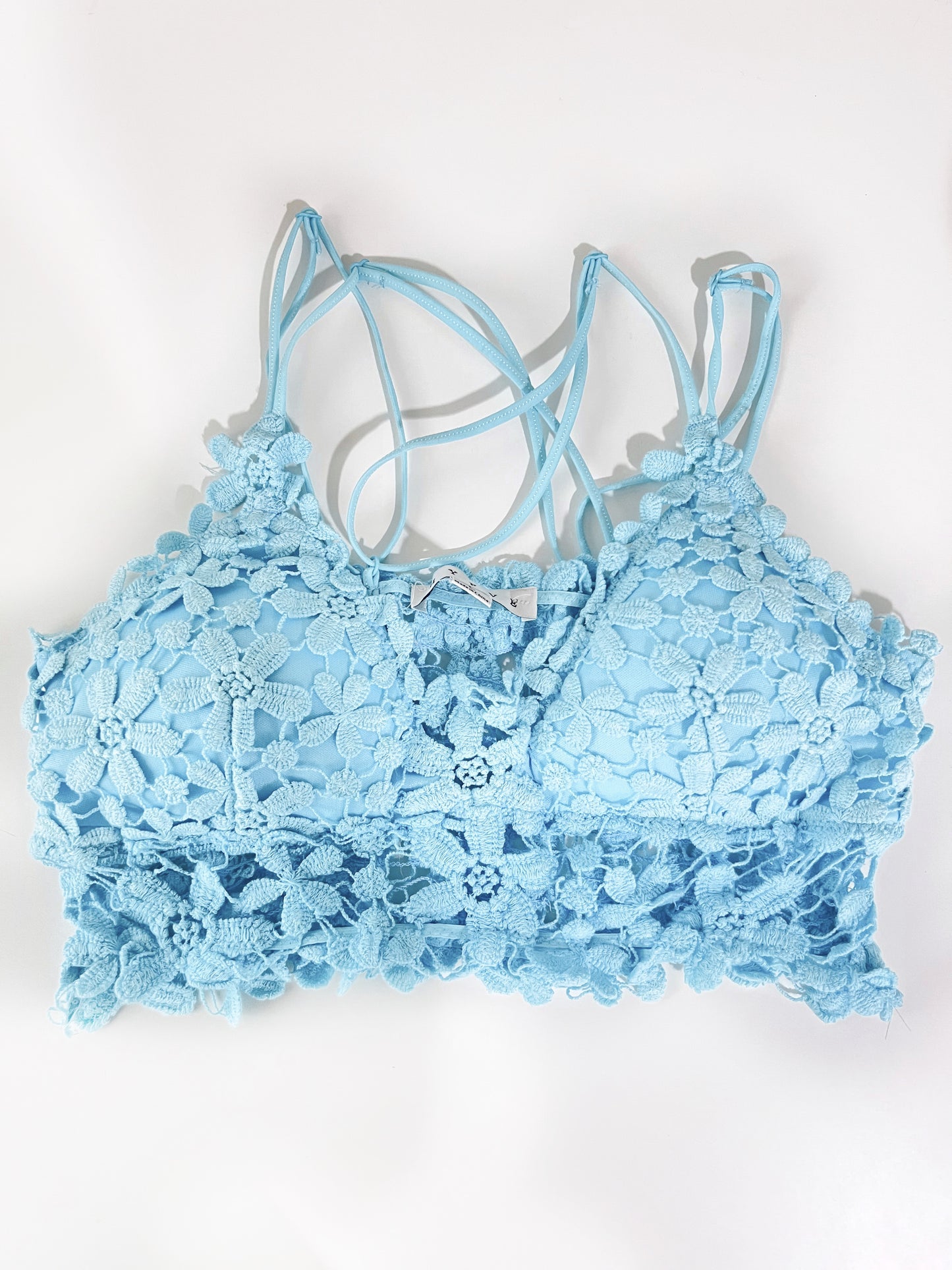 LACE CROPPED CAMI TOP | LIGHT BLUE