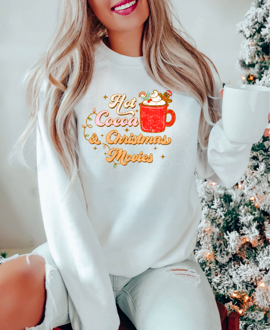 HOT COCOA + CHRISTMAS MOVIES SWEATSHIRT